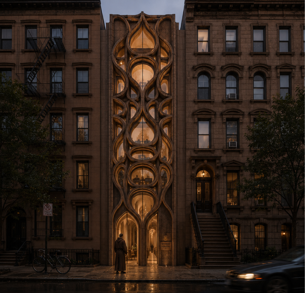 Street facade at dusk