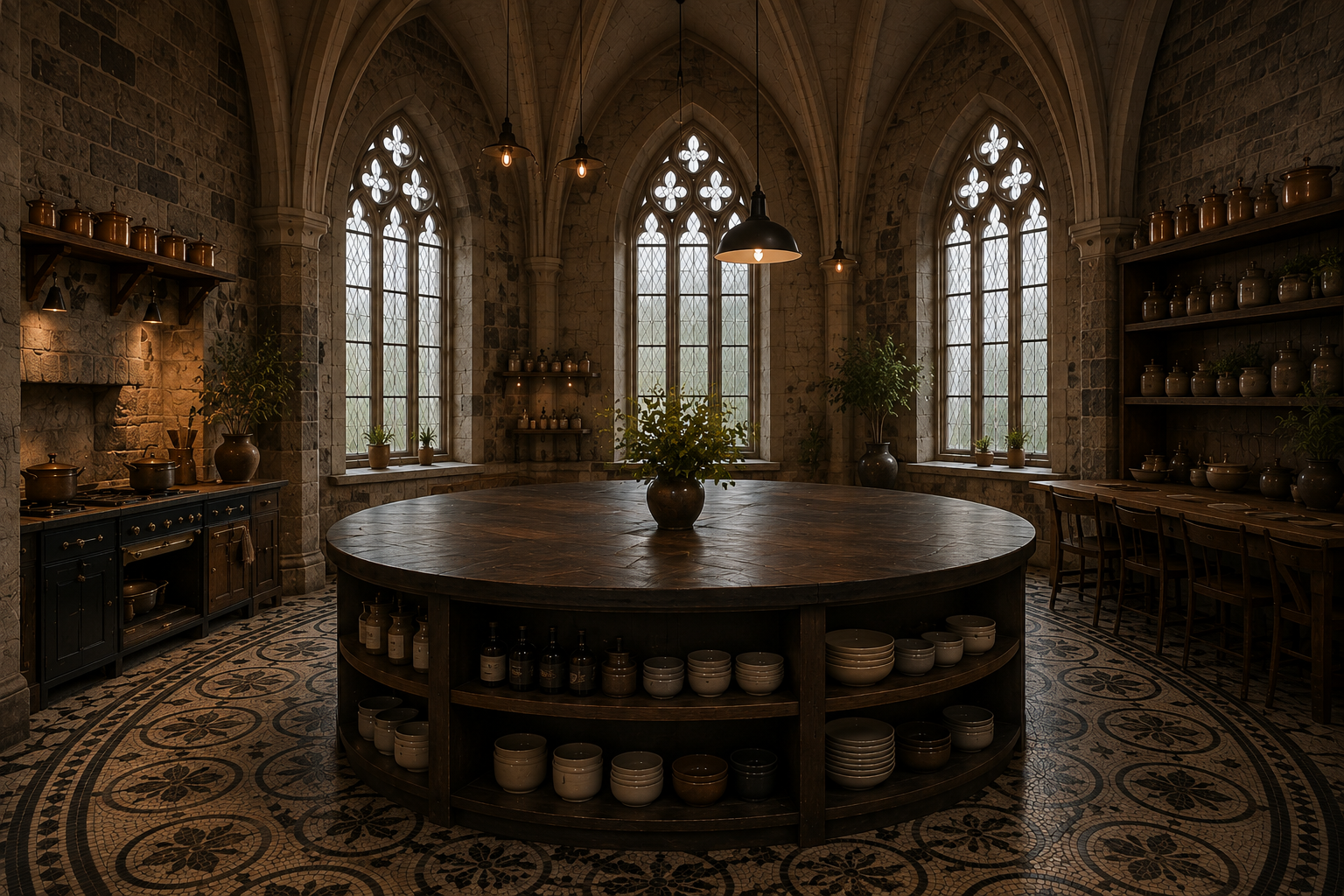 The guests' kitchen, kept separate